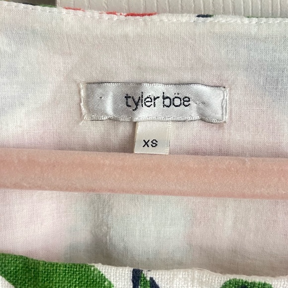 Tyler Boe Floral Poppy Linen Shift Dress Size XS pockets lined blend. #087 - Picture 14 of 17